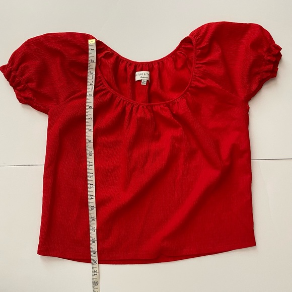 Madewell Texture and Thread Red Peasant Top Labelled Size XXS - Picture 5 of 8